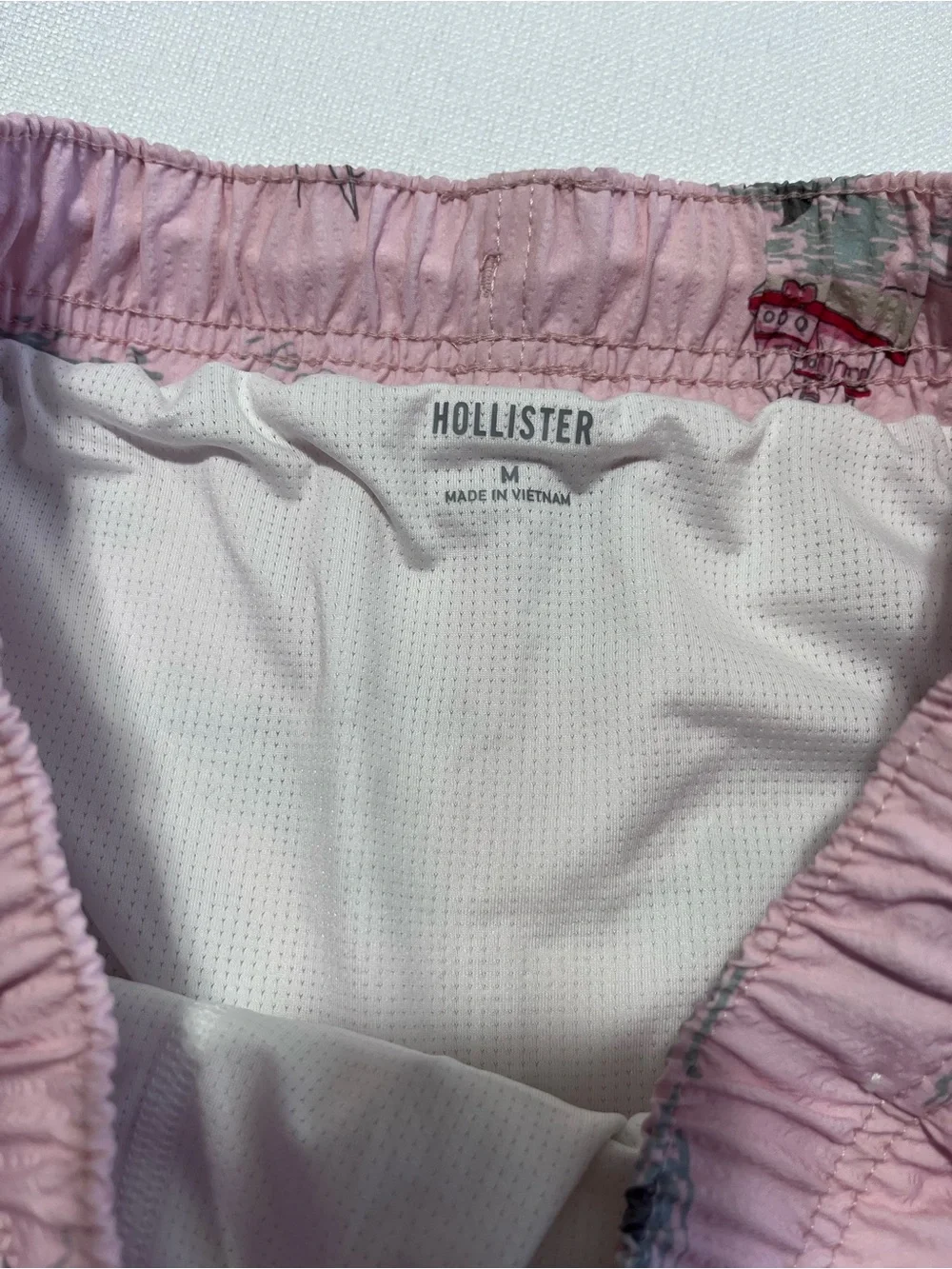 Hollister Pink Nautical Lighthouse Print Swim Trunks Size Medium
